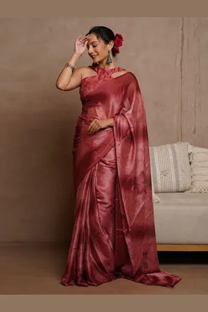 Kalini Women Floral Printed Saree With Blouse Piece
