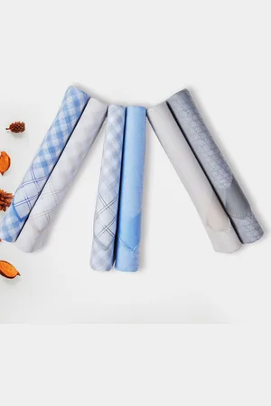 CARUSO Pack Of 12 Cotton Checked Handkerchiefs