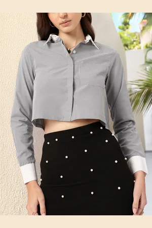 DressBerry Kook N Keech Collegiate Cool Chest Pocket Crop Shirt