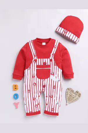 Moms Love Infant Boys Pure Cotton Party Romper with Cap