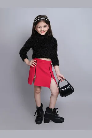 taffykids Girls Embellished Top with Skirt