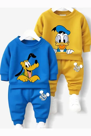 Minicult Kids Printed Round Neck Pack Of 2 Sweatshirt With Joggers