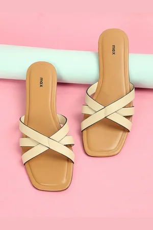 Max Collection Women Striped Open Toe Flats