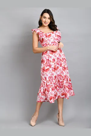 all about you Floral Printed Fit & Flare Midi Dress