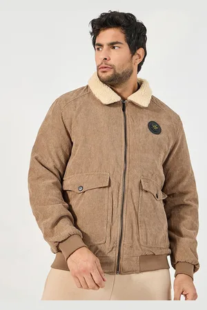 Styli Spread Collar Corduroy Bomber Jacket