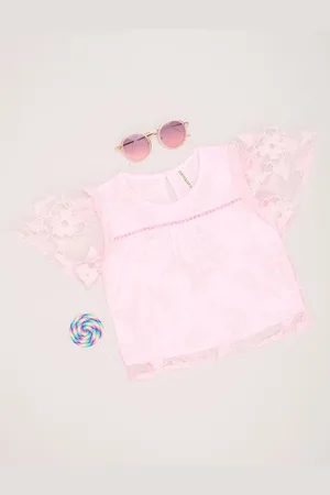 Pantaloons Girls Round Neck Short Sleeves Top