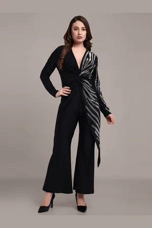 iki chic Women Self Design Basic Jumpsuit with Embellished