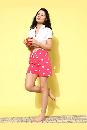 ETC Women Polka Dots Printed Lounge Shorts
