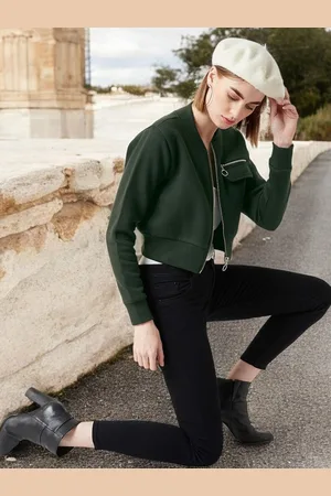 DressBerry Women Crop Bomber Jacket