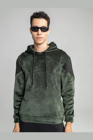 EDRIO Men Velour Vogue Hooded Sweatshirt