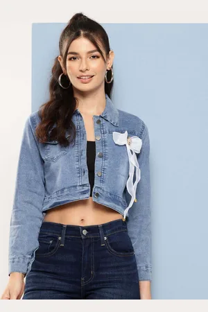 Roadster The Lifestyle Co Self-Design Cropped Denim Jacket