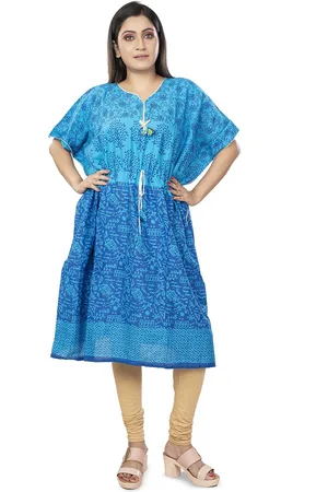 Laa Calcutta Women Ethnic Motifs Printed Pure Cotton Kaftan Kurta