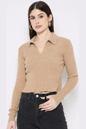 Camey Women Woollen Crop Pullover