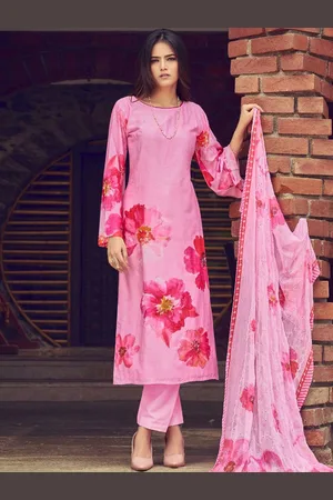Stylee Lifestyle Floral Printed Sequence Pure Silk Unstitched Dress Material