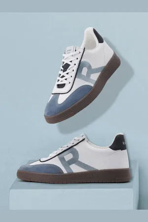 RARE RABBIT Men Printed Leather Sneakers