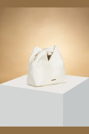 Pantaloons PU Oversized Structured Shoulder Bag with Bow Detail