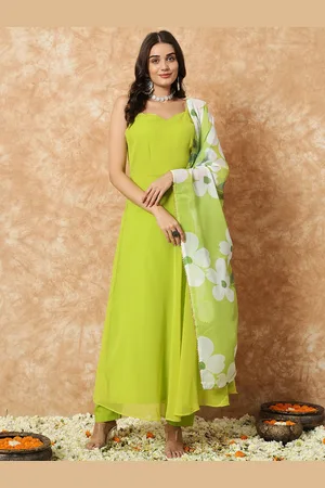 Ethnic Yard Women Floral Angrakha Kurta with Pyjamas & With Dupatta