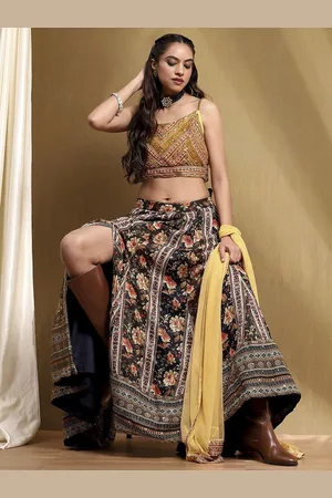 Biba Floral Printed Ready to Wear Lehenga & Blouse With Dupatta