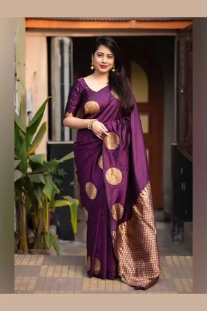 Kalini Women Ethnic Motifs Zari Banarasi Saree With Blouse Piece