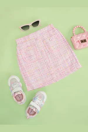 Pantaloons Girls Checked A-Line Mini Skirts