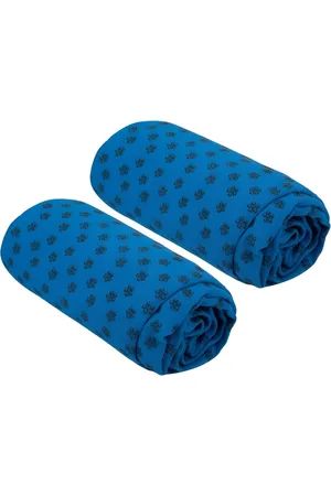 Aura Blue & Black 2Pcs Printed Anti-Slip Yoga Mats