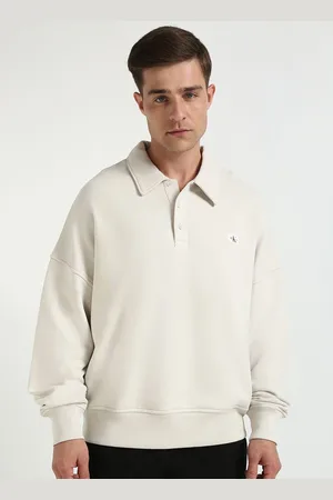 Calvin Klein Men Cotton Shirt Collar Sweatshirt