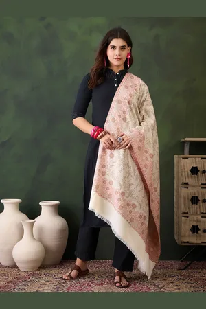Sangria Floral Woven Design Shawl