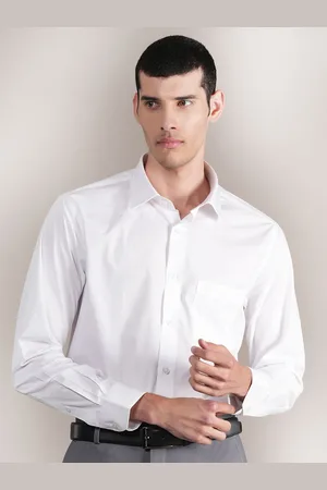 CANTABIL Men Spread Collar Solid Cotton Formal Shirt