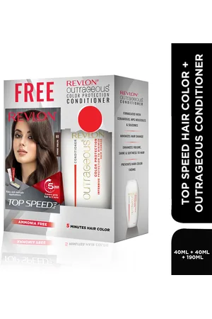 Revlon Set of Top Speed Hair Color - Natural Brown 60 & Free Outrageous Conditioner