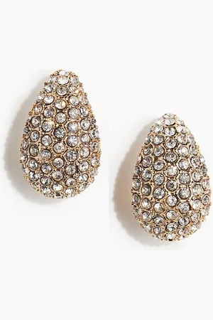 H&M Rhinestone-Embellished Hoop Earrings