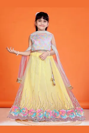 BAESD Girls Printed Ready to Wear Lehenga & Blouse With Dupatta