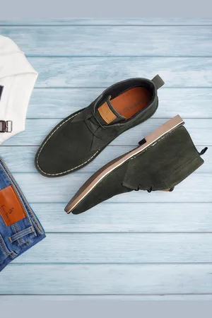 LOUIS STITCH Men Mid-Top Solid Suede Desert Boots