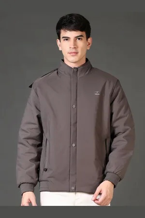 V-Mart Men Hooded Solid Cotton Casual Bomber Jacket