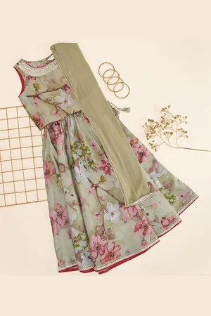 Pantaloons Girls Printed Sequinned Ready to Wear Lehenga & Blouse With Dupatta