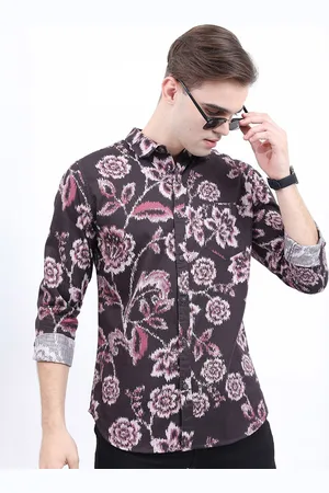 Ketch Men Floral Printed Slim Fit Casual Cotton Shirt