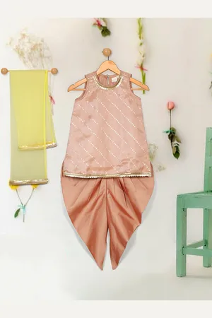 SAKA DESIGNS Girls Embroidered Regular Kurta with Dhoti Pants & With Dupatta
