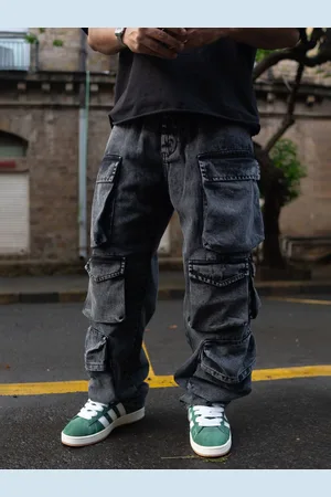 Powerlook Men Cotton Mid-Rise Loose Fit Cargo Trousers