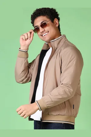 V-Mart Men Mock Collar Solid Cotton Casual Bomber Jacket