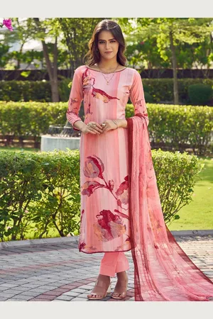 Stylee Lifestyle Floral Printed Sequinned Pure Silk Unstitched Dress Material