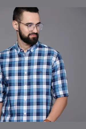 Louis Philippe Men Pure Cotton Slim Fit Tartan Checked Casual Shirt