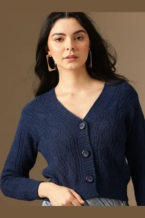 Chemistry Cable Knit Woollen Crop Cardigan