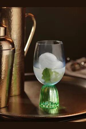 Pure Home and Living Blue & Green 2 Pieces Wine Glass