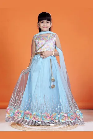 BAESD Girls Printed Sequinned Ready to Wear Lehenga & Blouse With Dupatta