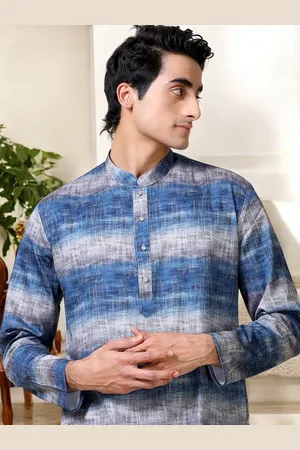 TATTVA Mandarin Collar Striped Kurta