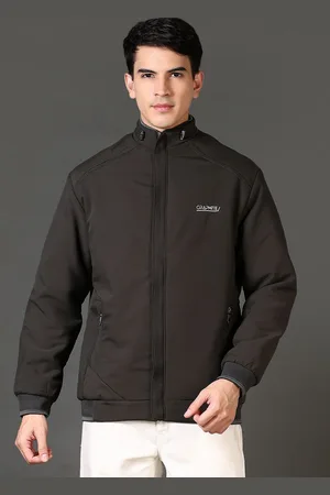V-Mart Men Mock Collar Solid Cotton Casual Bomber Jacket