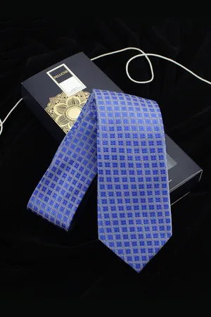 PELUCHE Blue Checked Broad Tie