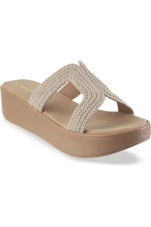 All Things Mochi Women Embellished Open Toe Flatform Sandals