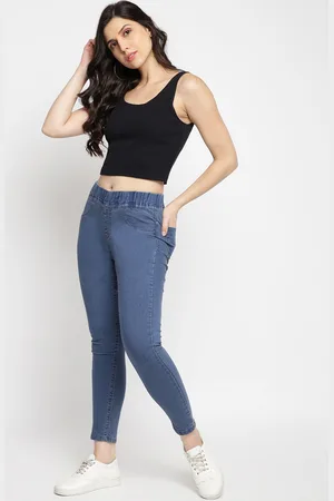 TALES & STORIES Women Blue Solid Skinny-Fit Jeggings