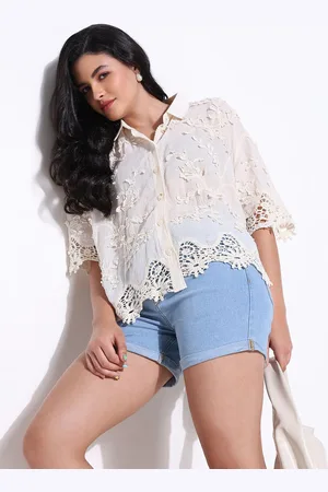 SHOWOFF Women Comfort Semi Sheer Casual Shirt