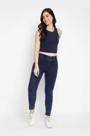TALES & STORIES Women Blue Solid Skinny-Fit Jeggings